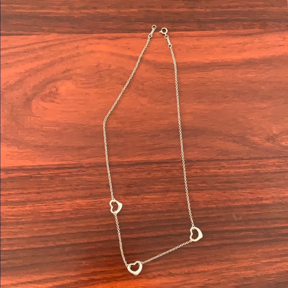 Tiffany triple heart silver necklace